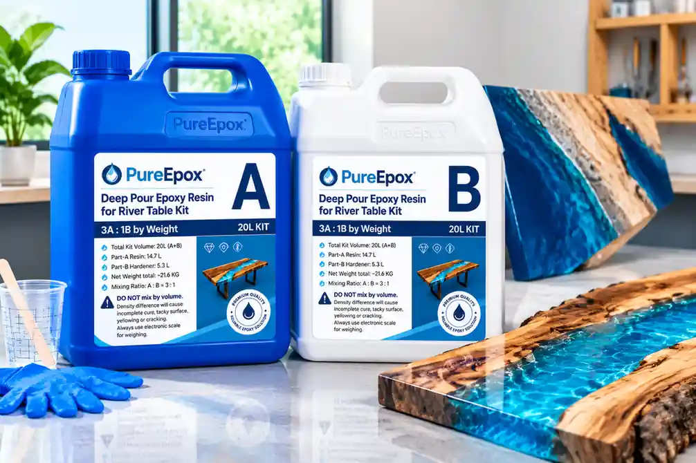 PureEpox deep pour resin workshop application high performance commercial grade material