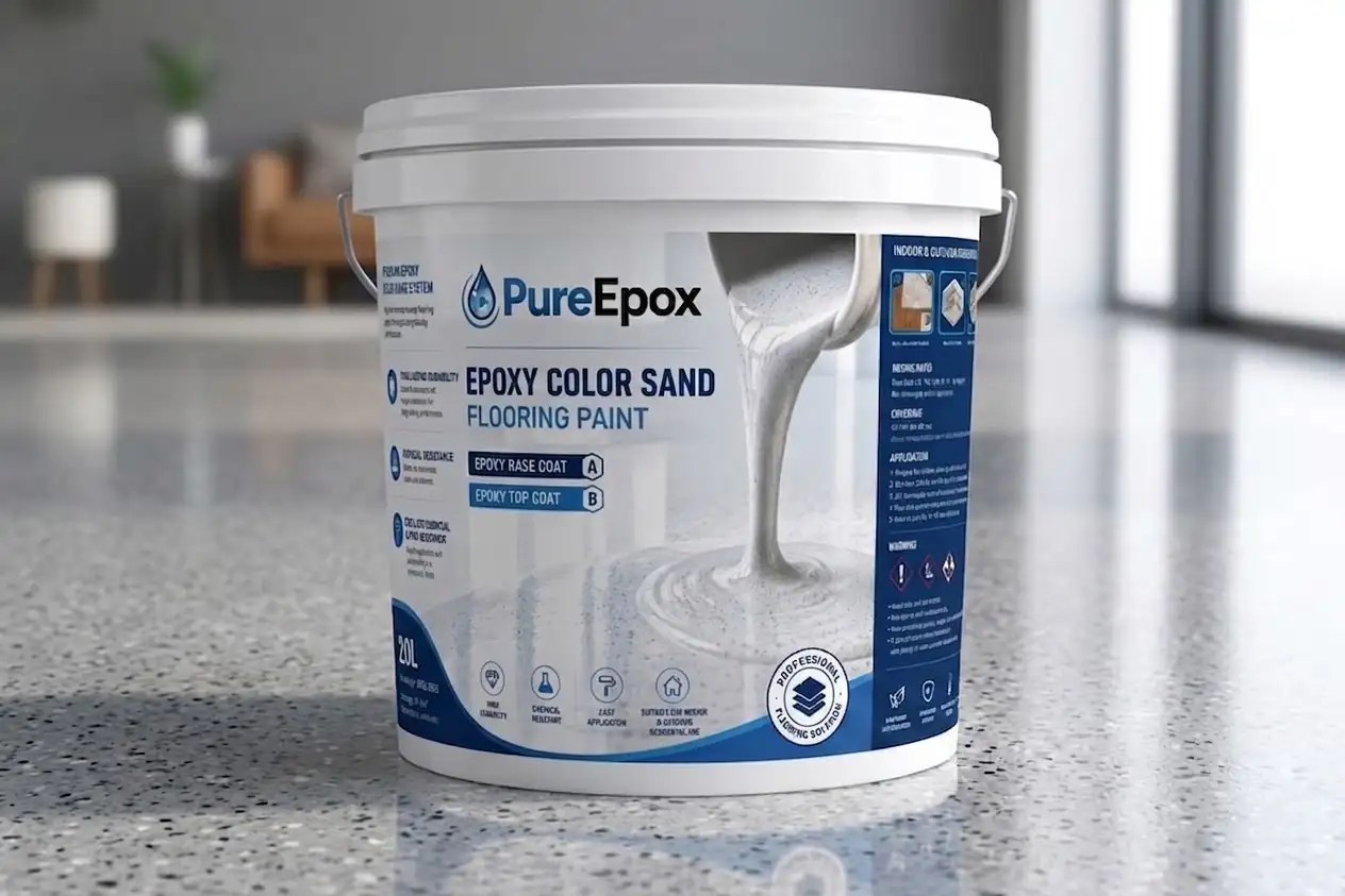 PureEpox quartz epoxy flooring bucket white high performance commercial grade material