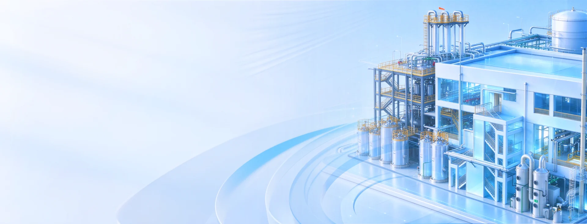 Bright PureEpox epoxy resin manufacturing facility with industrial processing equipment
